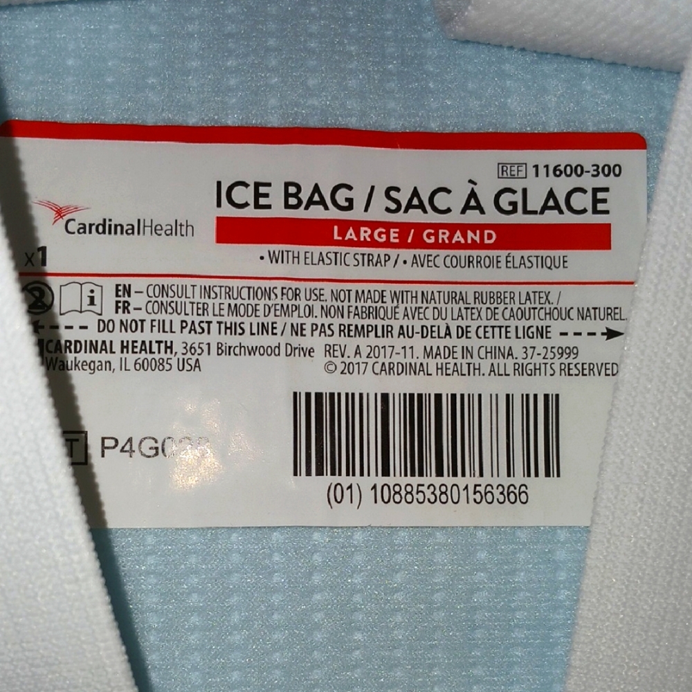 Cardinal Healths Medically Engineered Large Re-useable Ice Bag with Straps